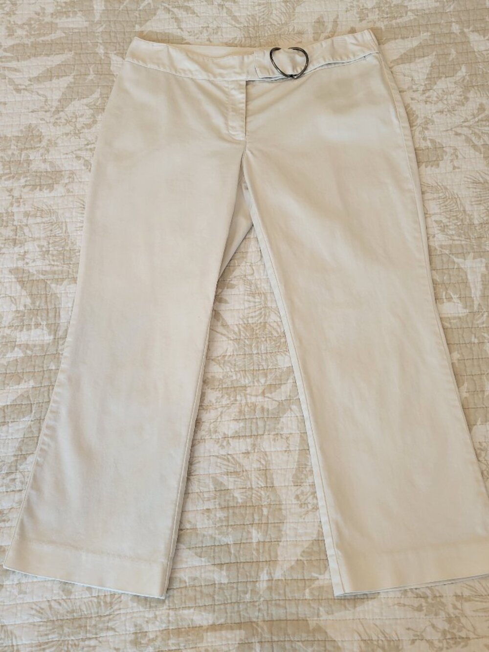 "MICHAEL" MICHAEL KORS Cotton/Spandex Capri Pants in Cream ~ Size 8